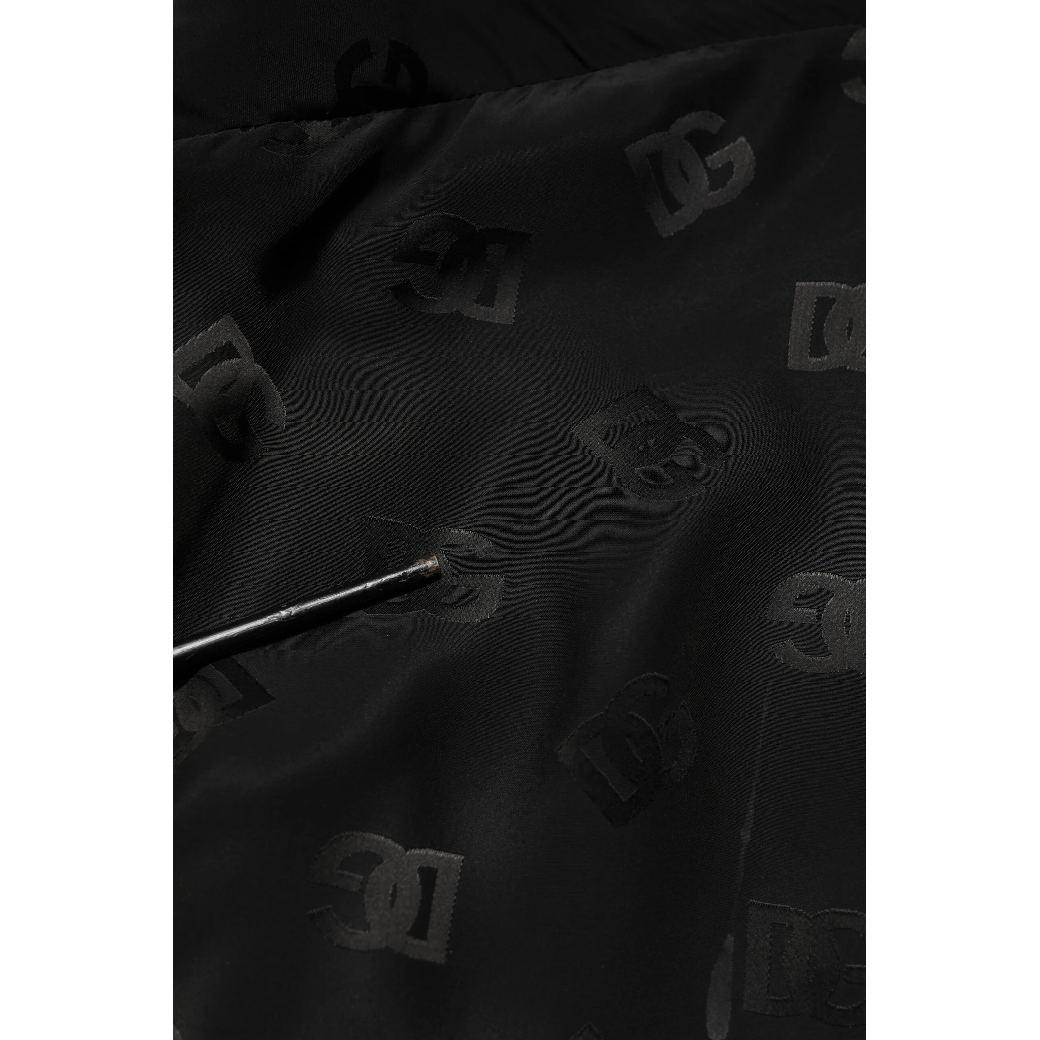 Black Polyester Logo Monogram Coat Jacket