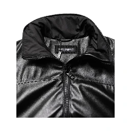 Black Polyester Logo Plaque Bomber Jacket