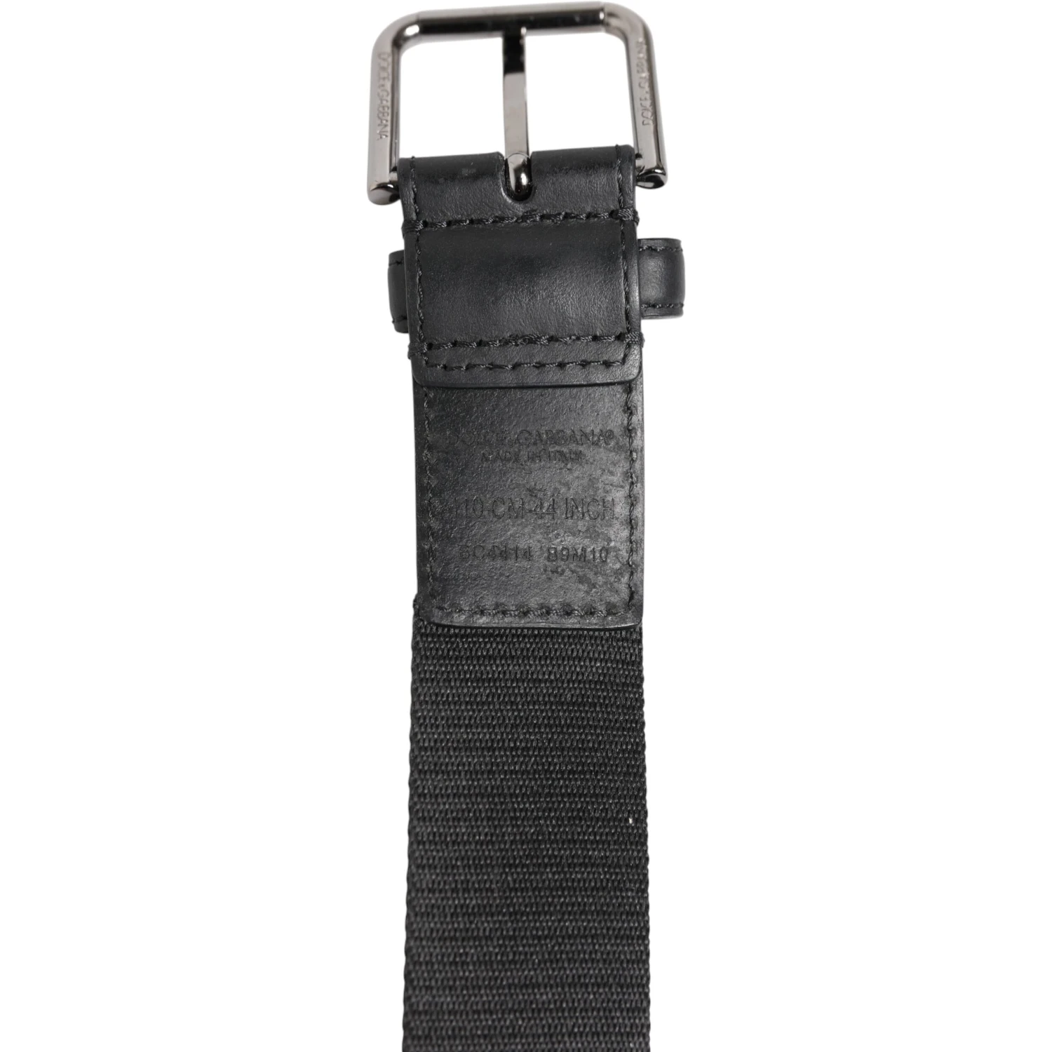 Black Polyester Leather Metal Buckle Belt