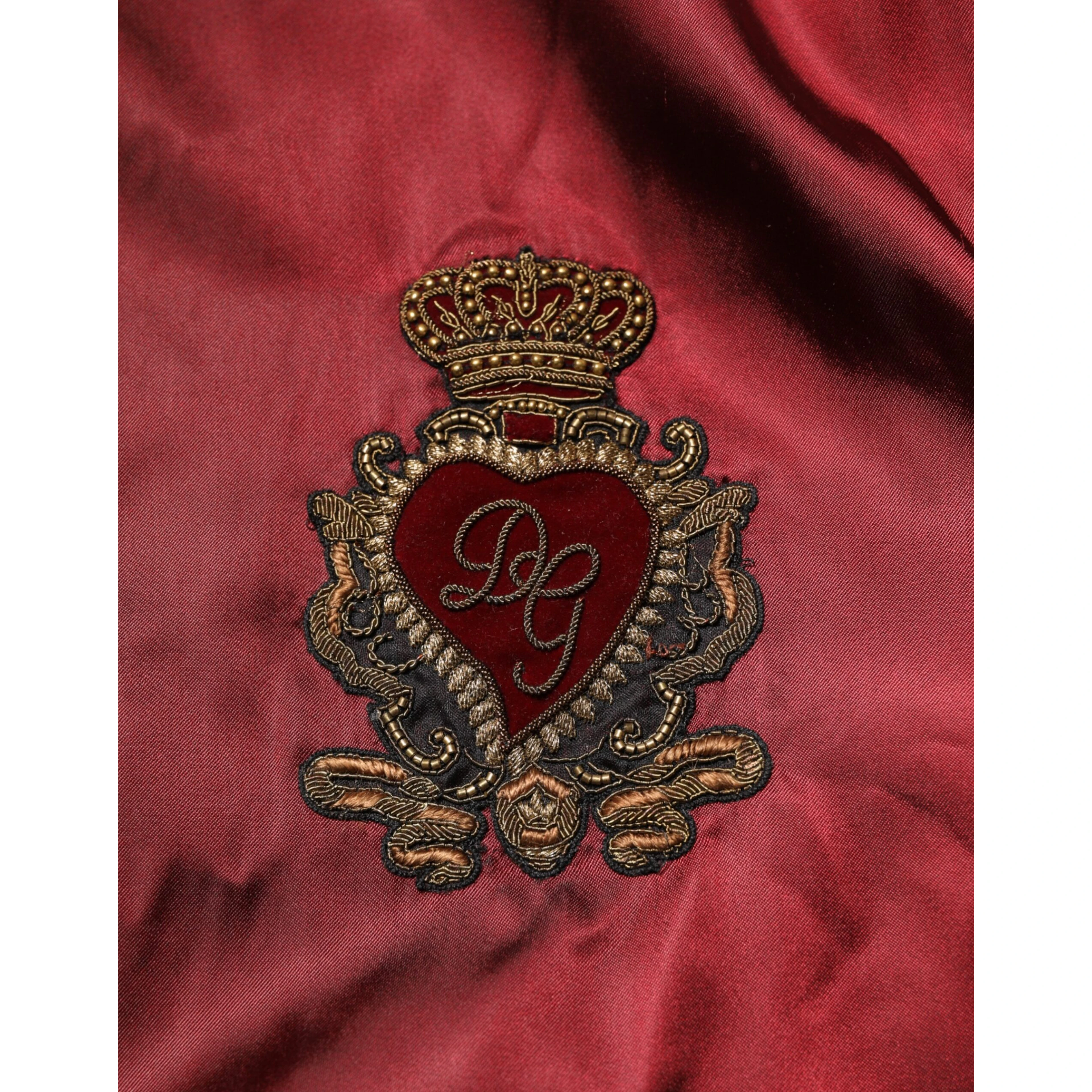 Maroon Nylon DG Crown Embroidery Jacket