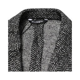 Black White Double Breasted Men Suit Blazer
