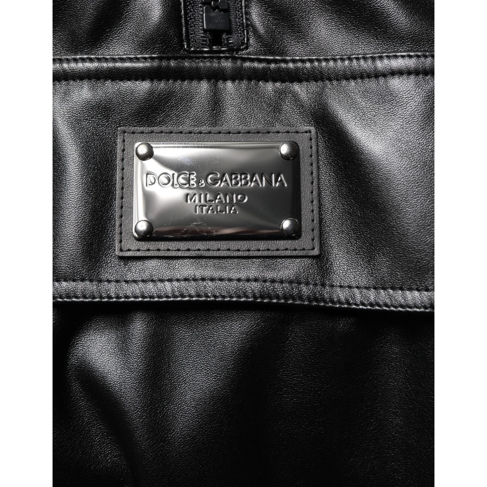 Black Polyester Logo Plaque Bomber Jacket