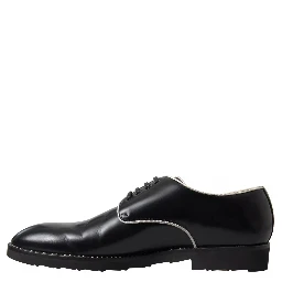 Black White Leather Formal Dress Shoes