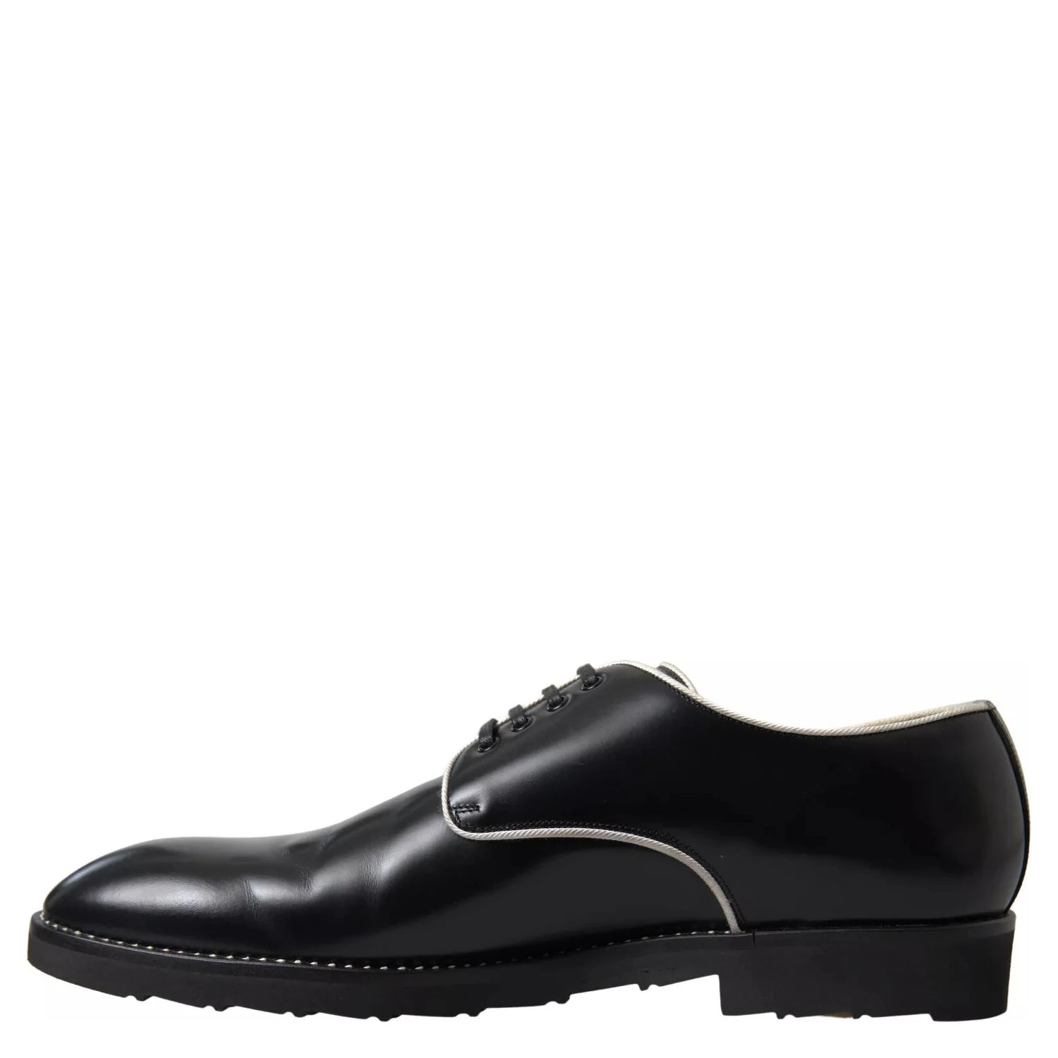 Black White Leather Formal Dress Shoes