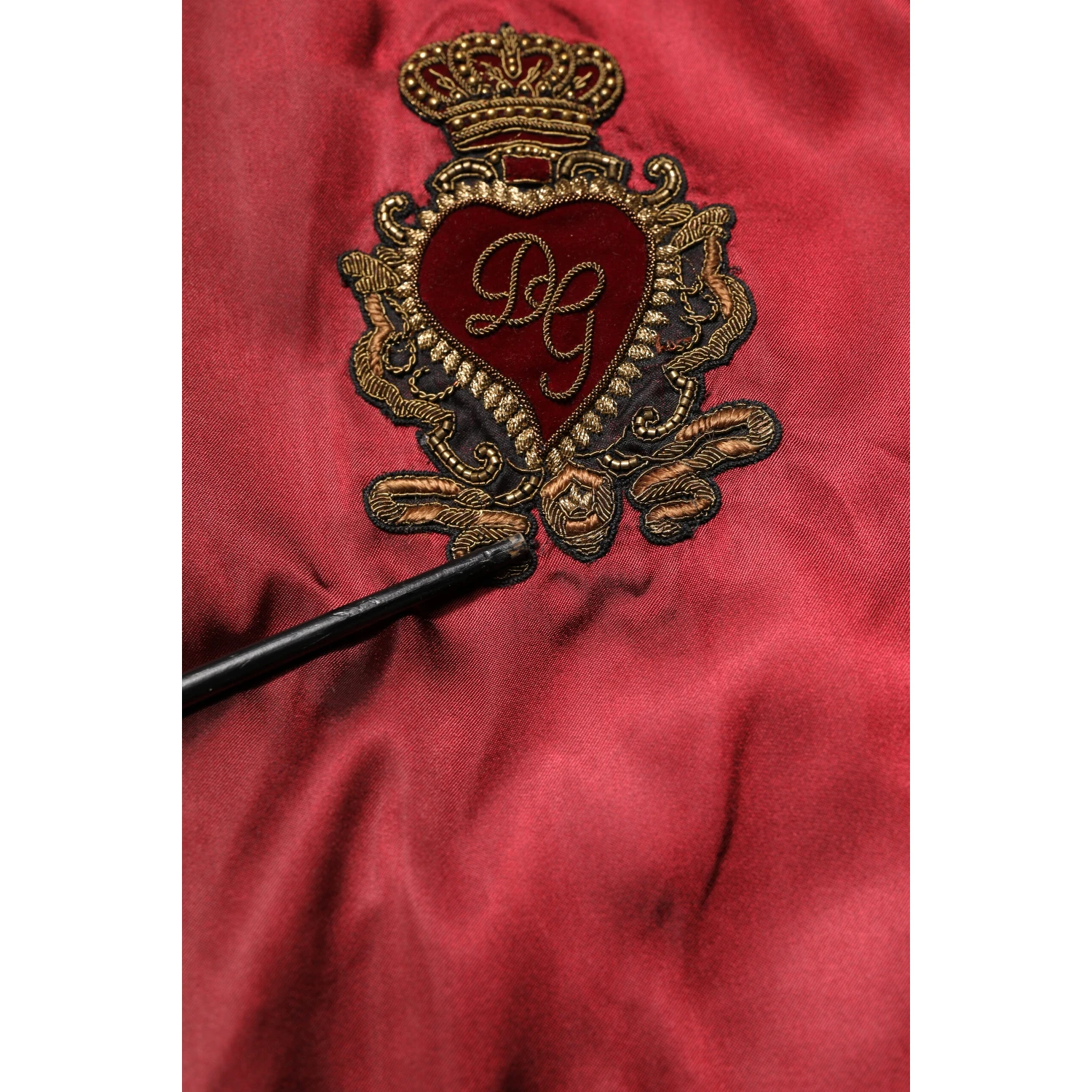 Maroon Nylon DG Crown Embroidery Jacket
