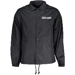 Black Polyester Men Jacket