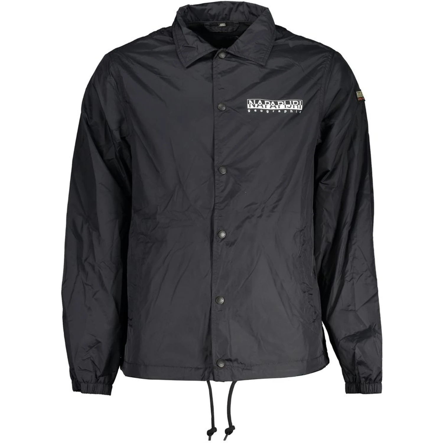 Black Polyester Men Jacket