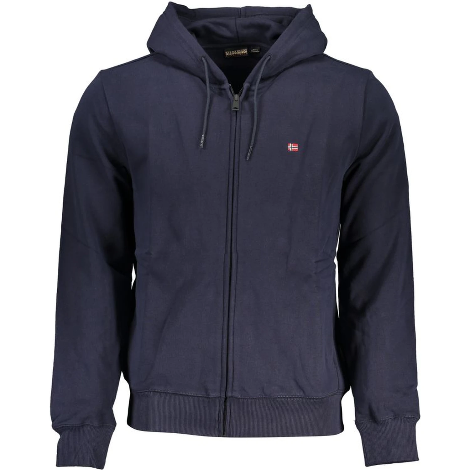 Blue Cotton Men Sweater with Hood