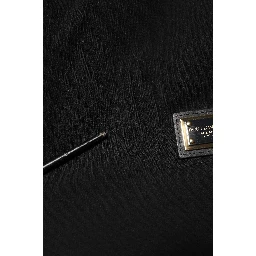 Black Sleeveless Hooded Logo Plaque Jacket
