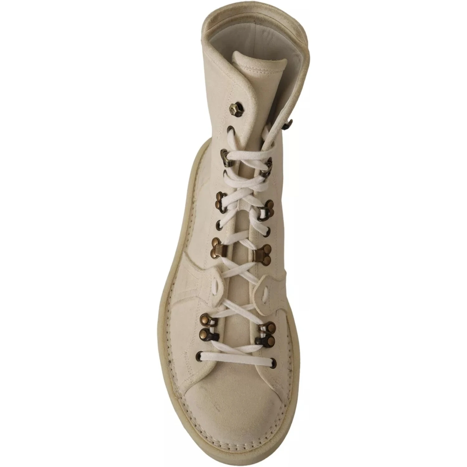 White Leather Lace Up Mens Boots