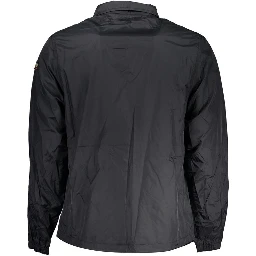 Black Polyester Men Jacket