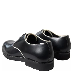 Black White Leather Formal Dress Shoes