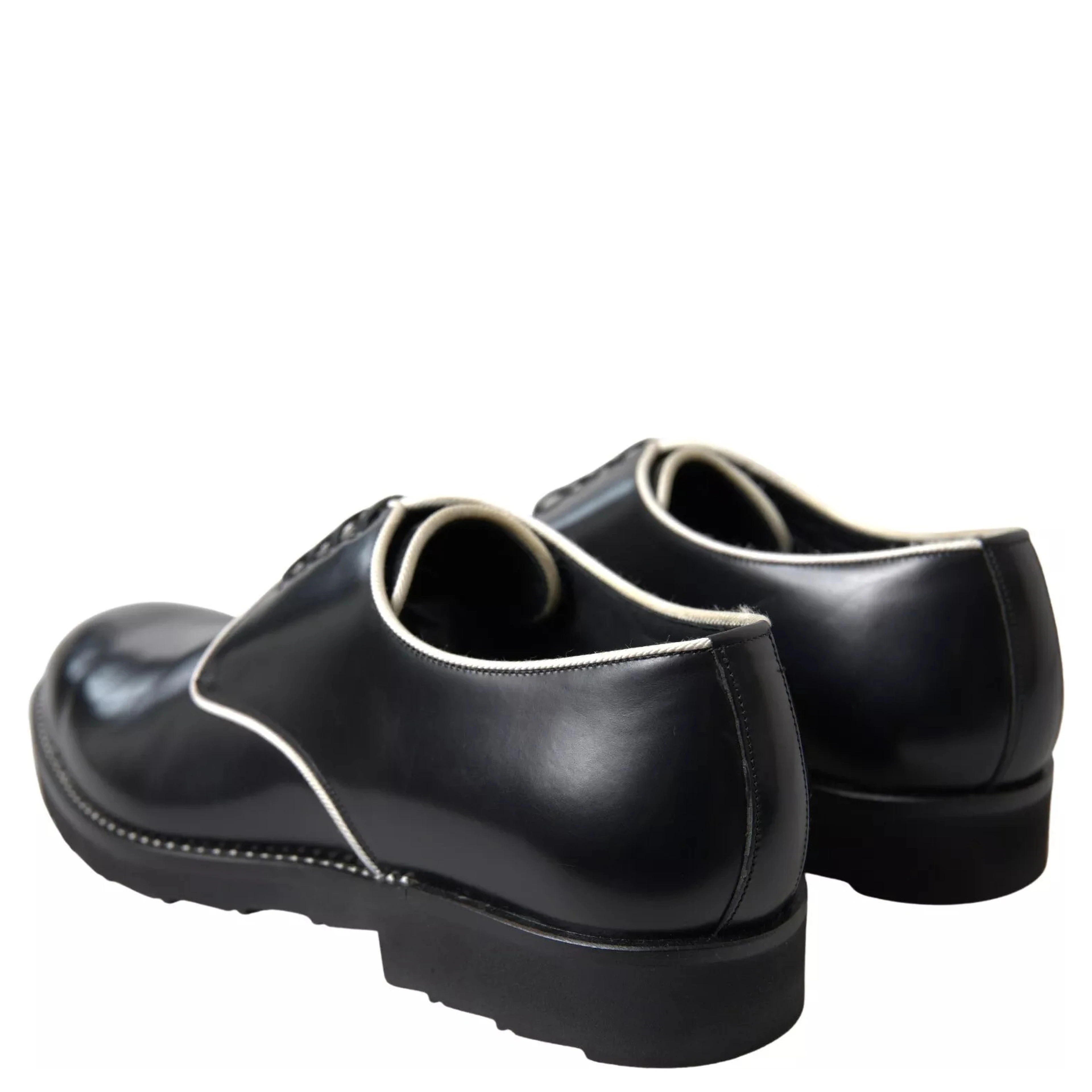 Black White Leather Formal Dress Shoes