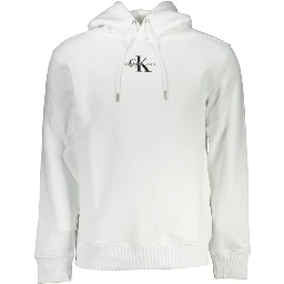 White Cotton Men's Sweater with Hood
