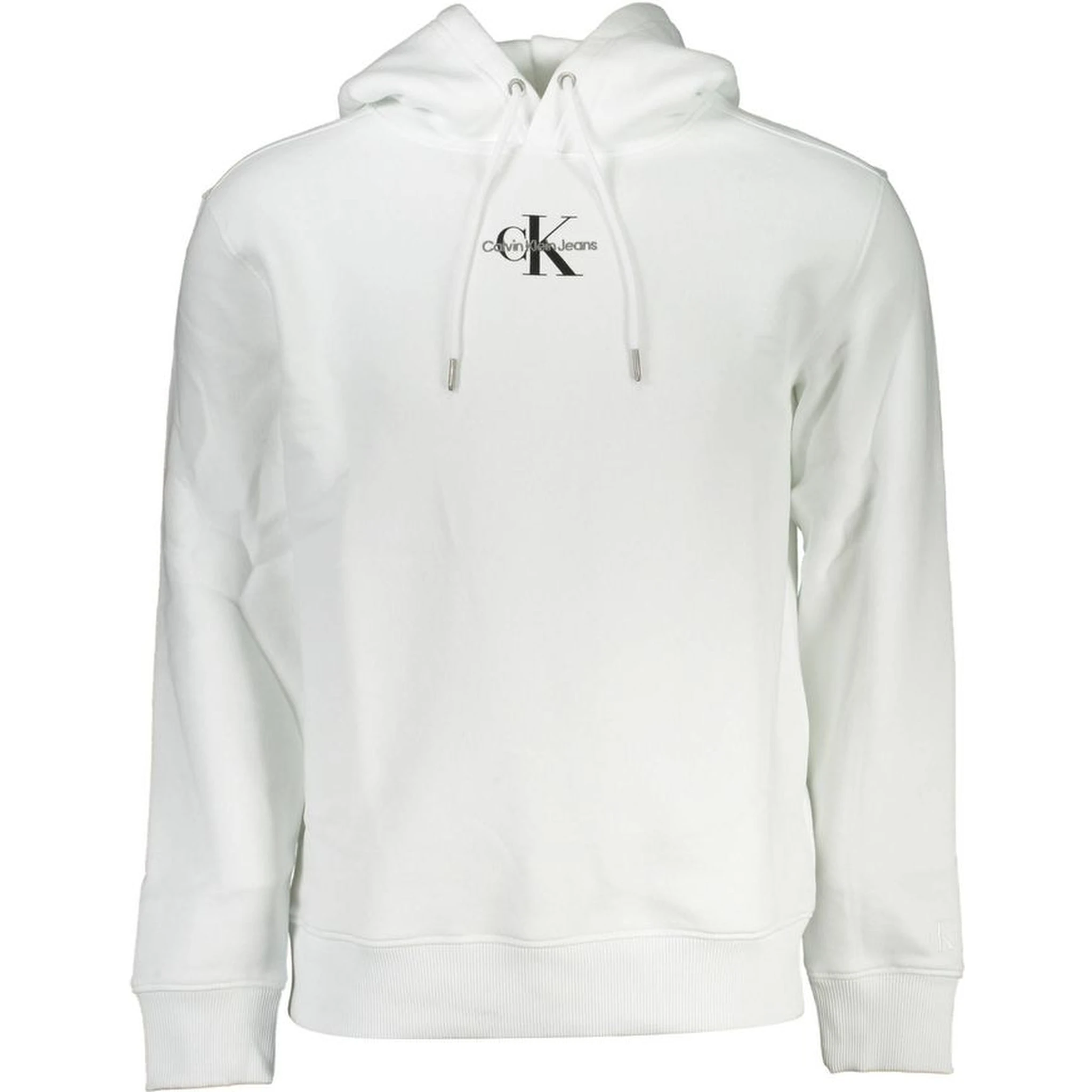White Cotton Men's Sweater with Hood