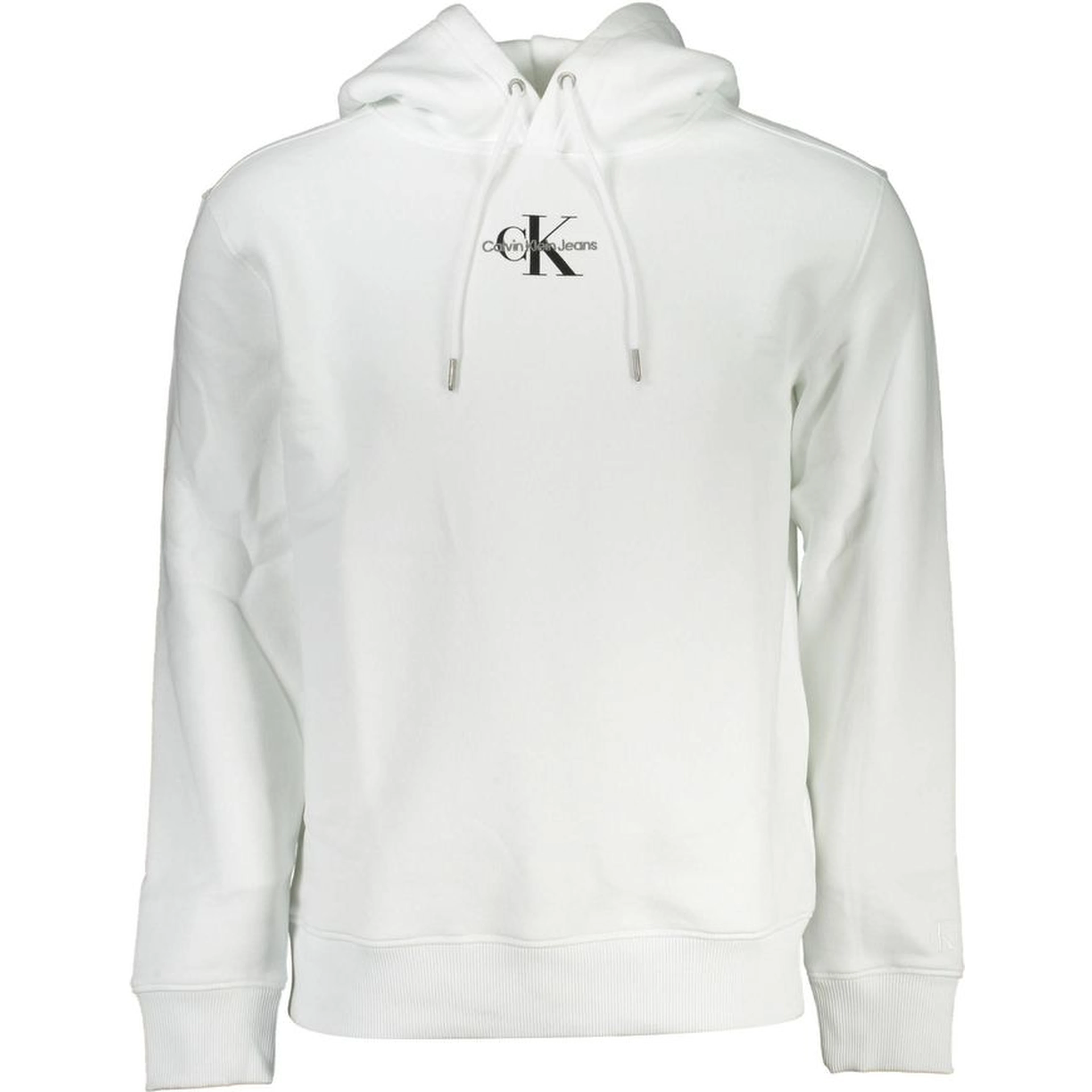 White Cotton Men's Sweater with Hood