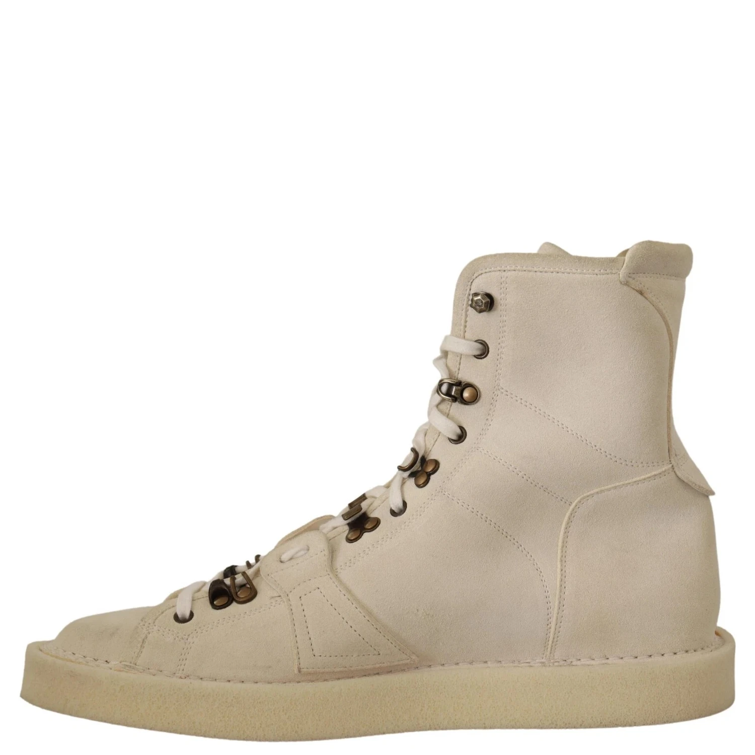 White Leather Lace Up Mens Boots