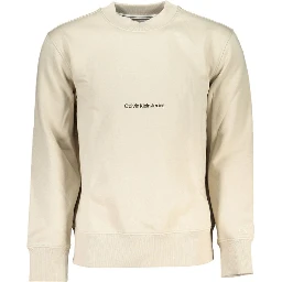 Beige Cotton Men Sweater