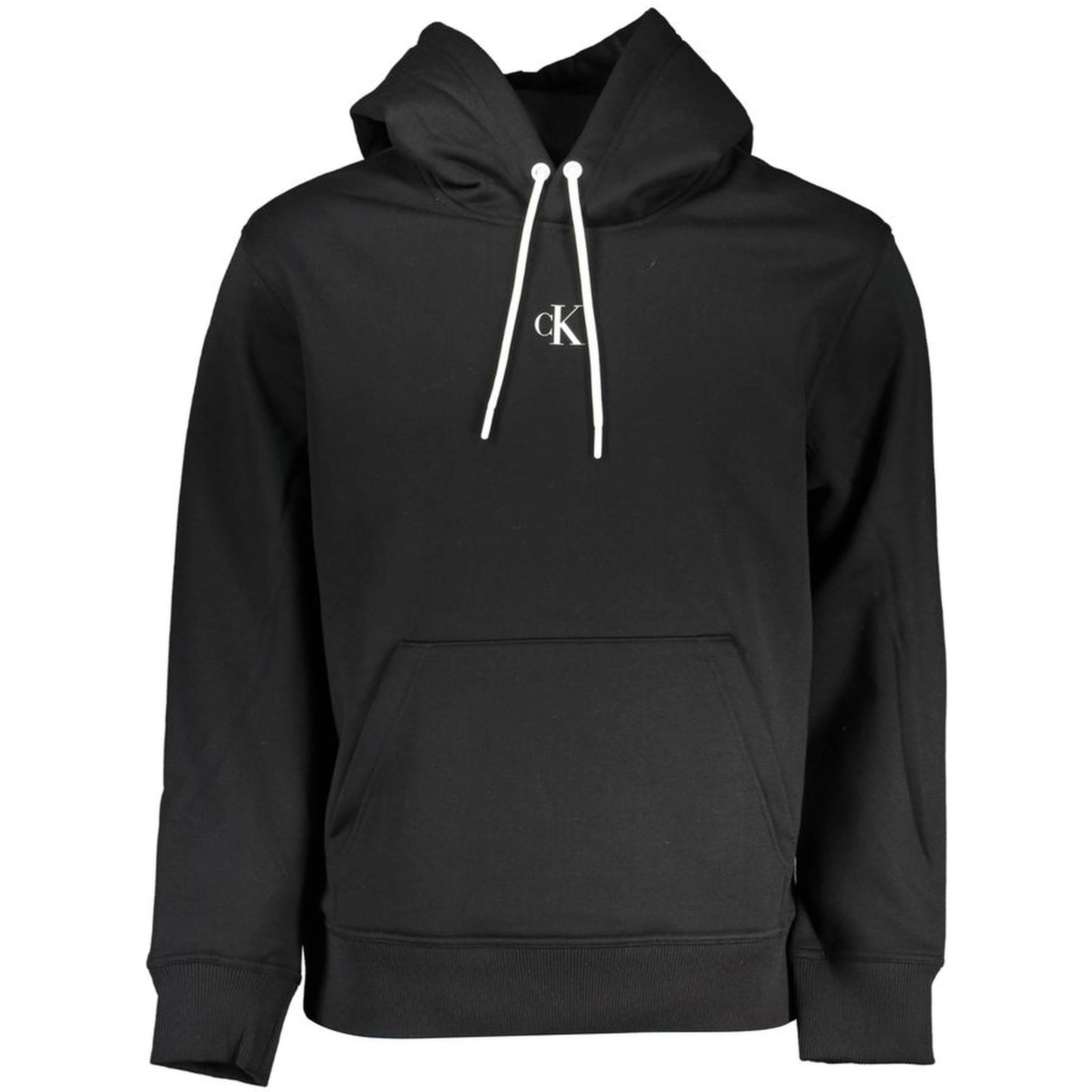 Black Polyester Men Sweater with Hood