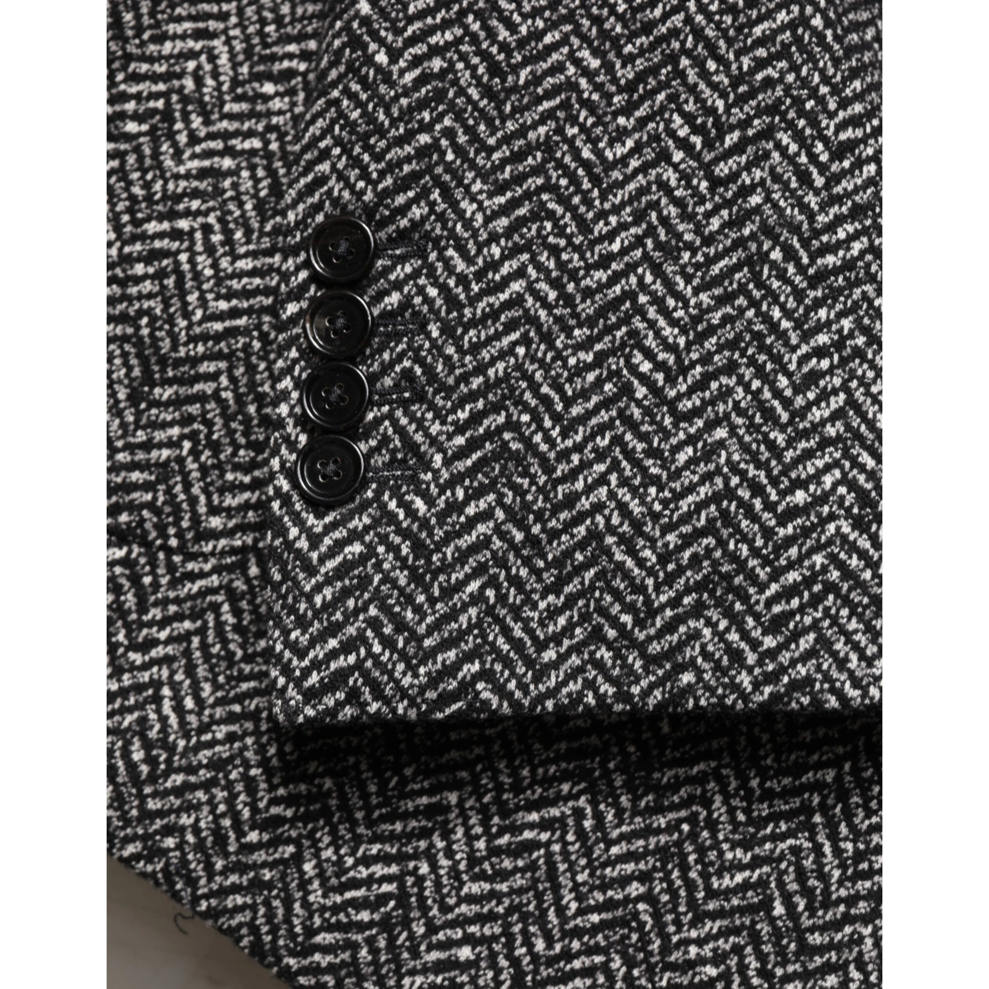 Black White Double Breasted Men Suit Blazer