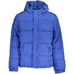 Blue Polyester Men Jacket