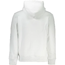White Cotton Men's Sweater with Hood