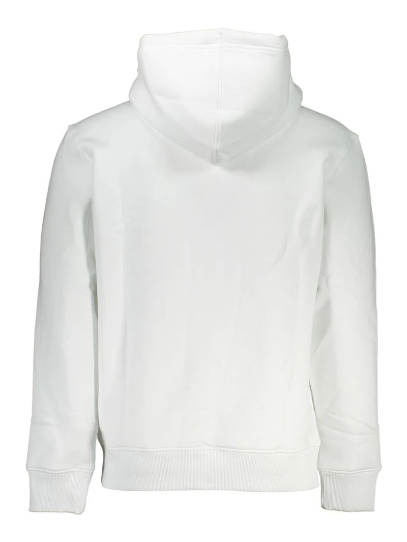 White Cotton Men's Sweater with Hood