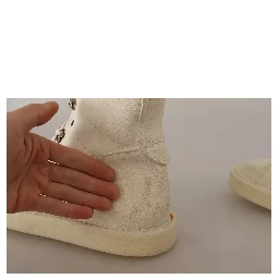 White Leather Lace Up Mens Boots