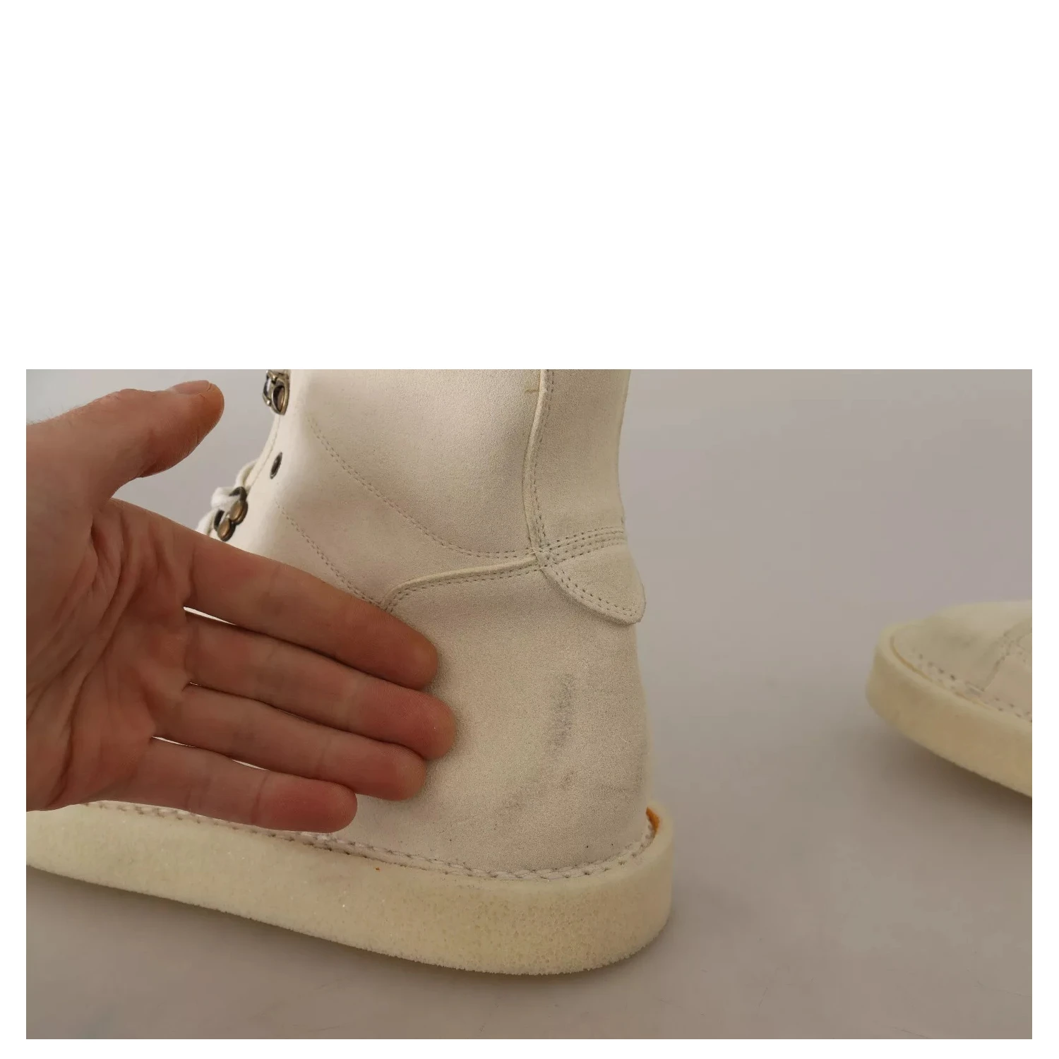 White Leather Lace Up Mens Boots