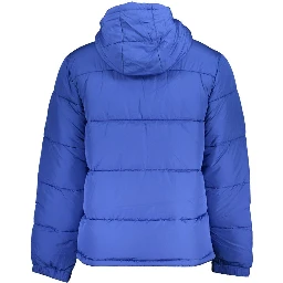 Blue Polyester Men Jacket