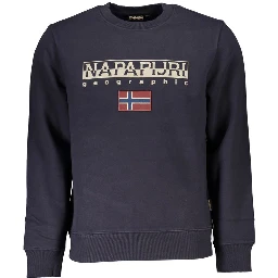 Blue Cotton Men Sweater