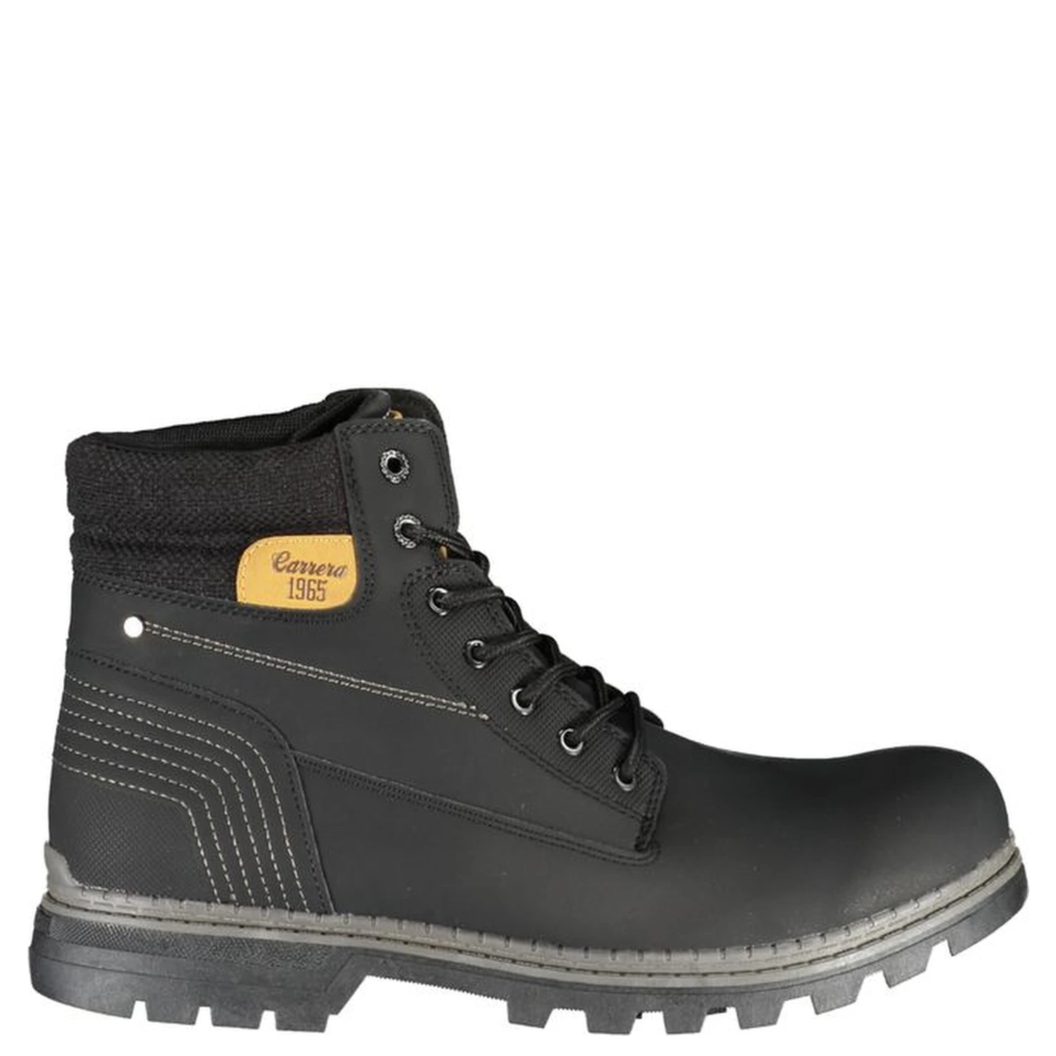 Black Polyester Men Boot