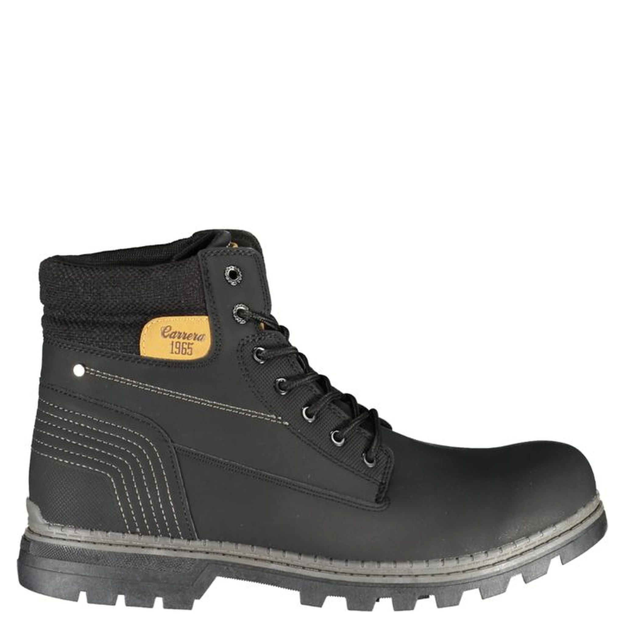 Black Polyester Men Boot