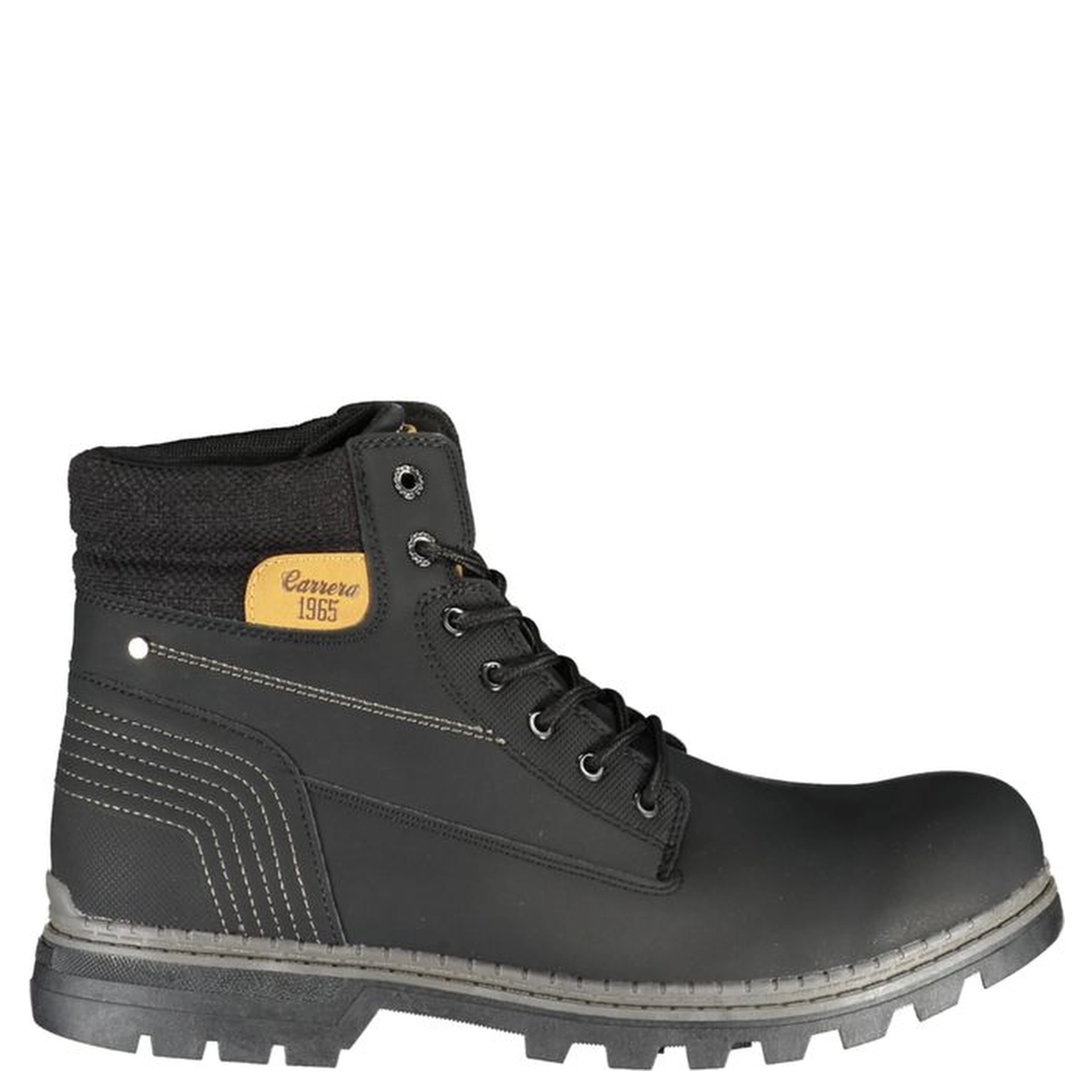 Black Polyester Men Boot