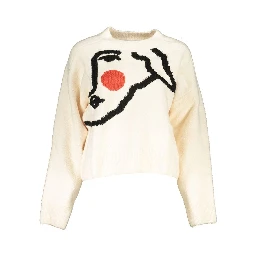 White Acrylic Women Sweater