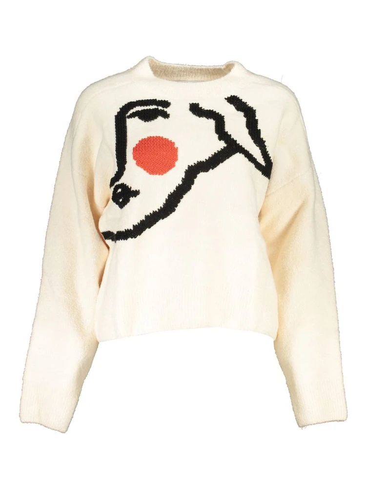 White Acrylic Women Sweater