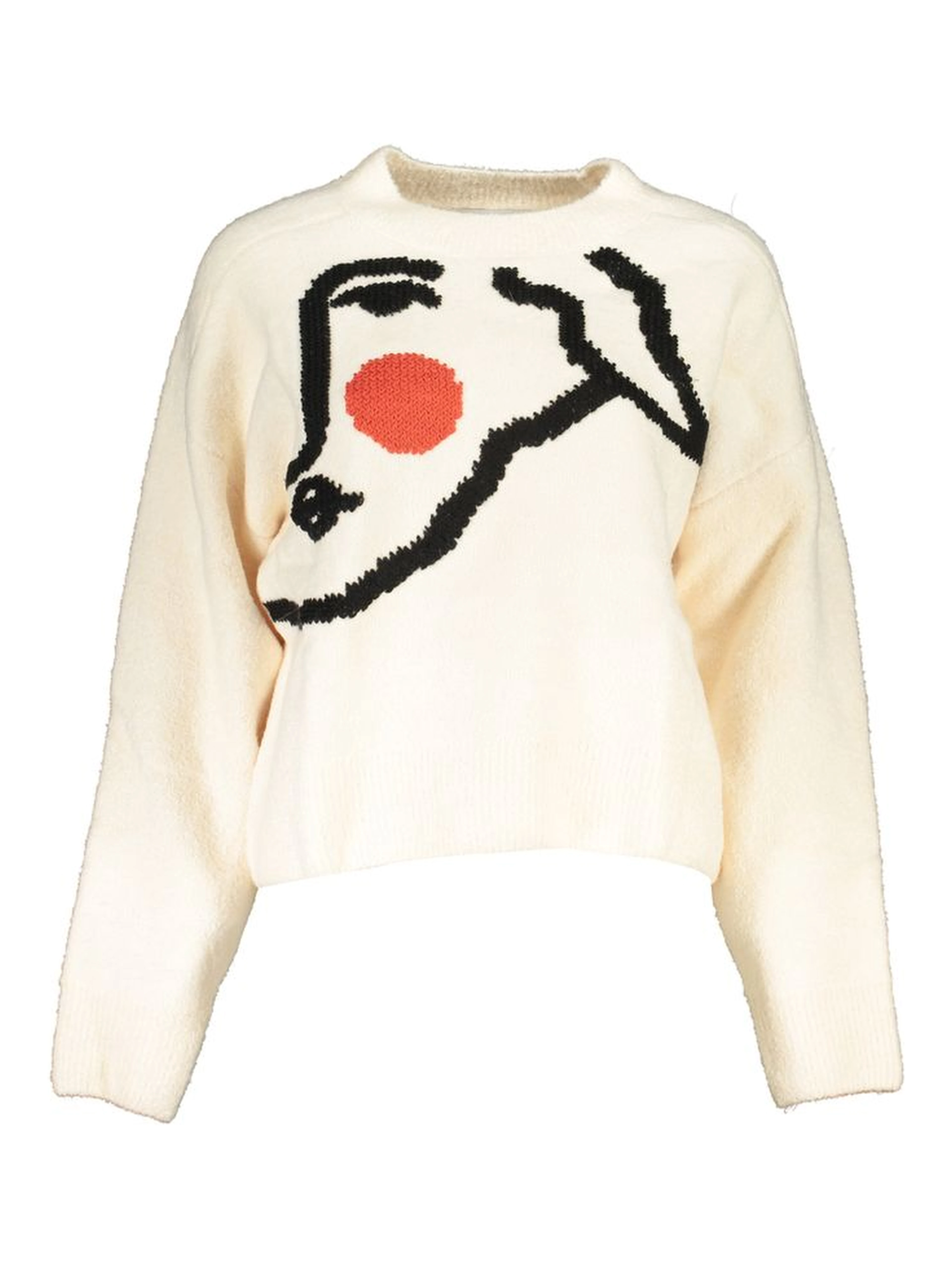 White Acrylic Women Sweater