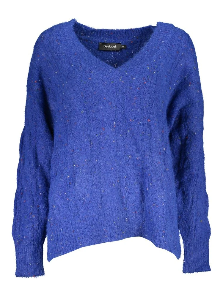 Blue Polyester Sweater