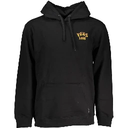 Black Cotton Men Sweater with Hood