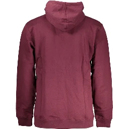Red Cotton Men Sweater with Hood
