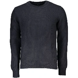 Blue Cotton Men Sweater