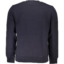Blue Cotton Men Sweater