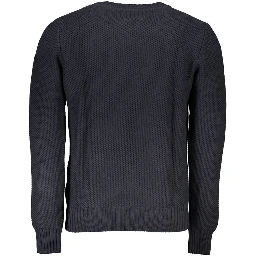 Blue Cotton Men Sweater
