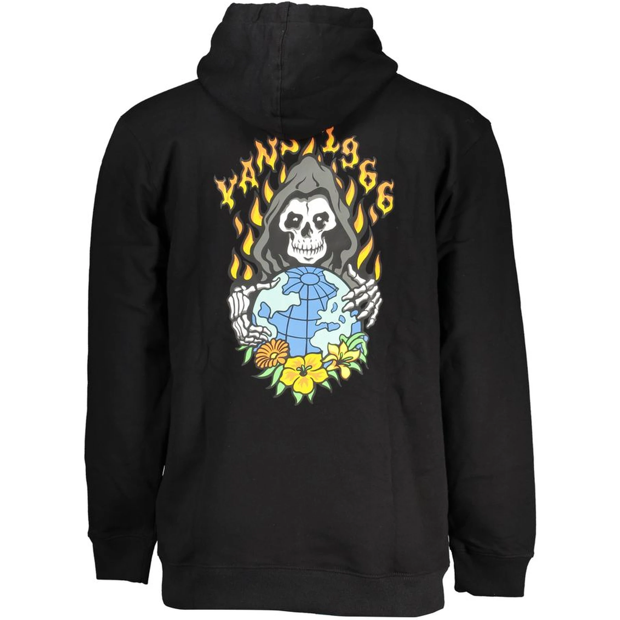 Black Cotton Men Sweater with Hood