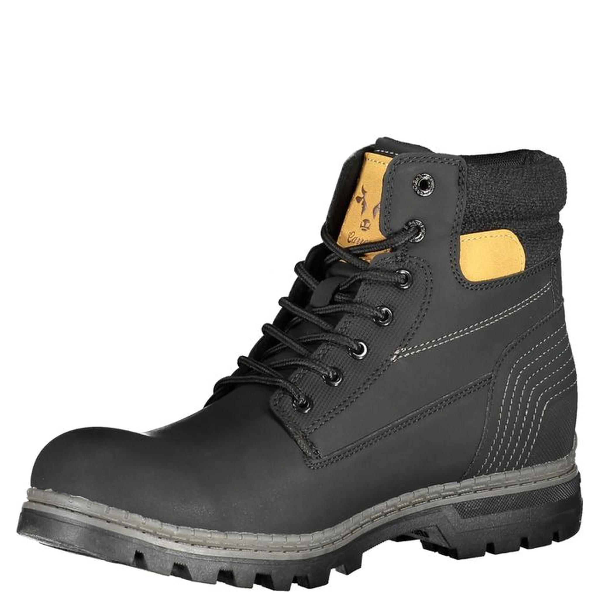 Black Polyester Men Boot