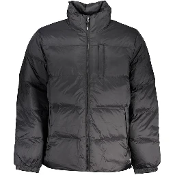 Black Polyester Men Jacket