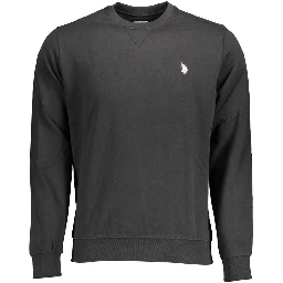 Black Cotton Men Sweater