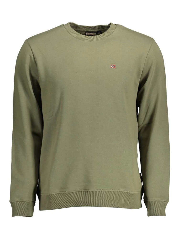 Green Cotton Men Sweater