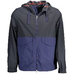 Blue Polyamide Men Jacket
