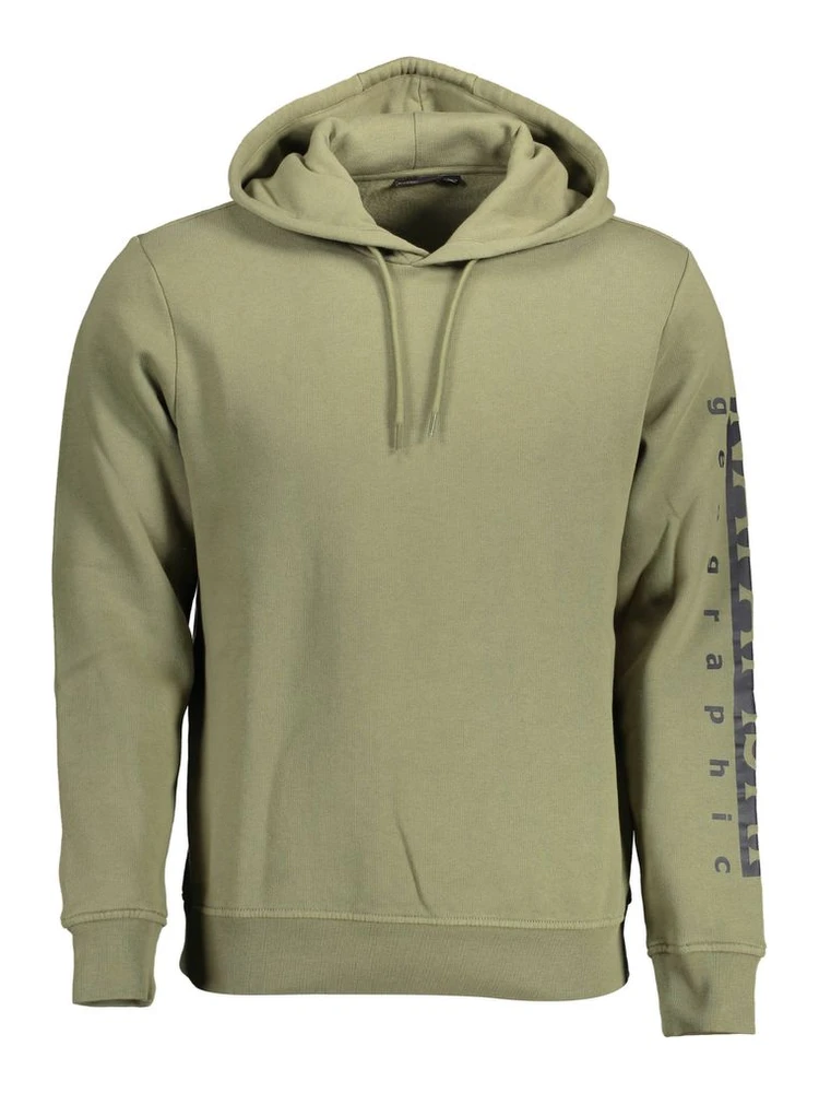 Green Cotton Men Sweater